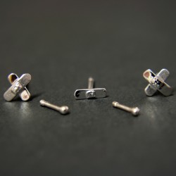 White Gold Band Earrings