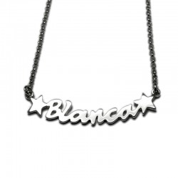 Collar con Nombre en plata de ley :: Blanca