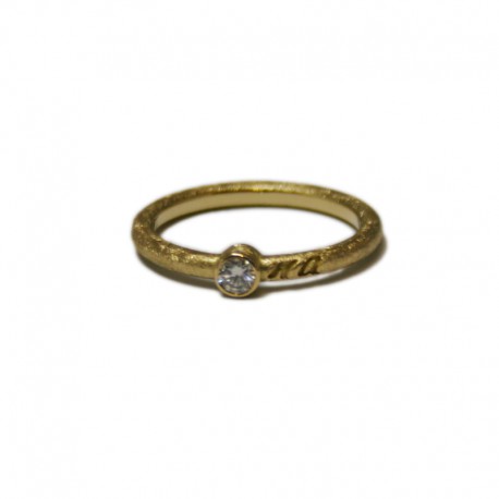 Anillo minimal oro amarillo 18kt y brillante