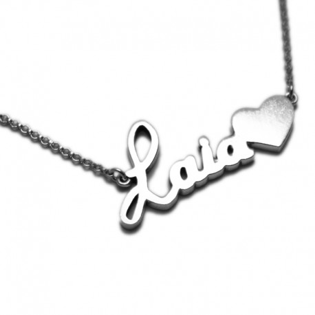 Name Necklace :: Laia with heart