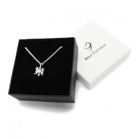 3D Snowflake Necklace in sterling silver