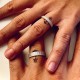 White Gold Hammered Wedding Rings