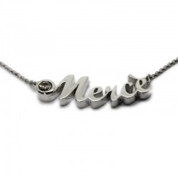 Name Necklace :: Mercè with diamond