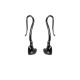 Black Silver Heart Hook Earrings