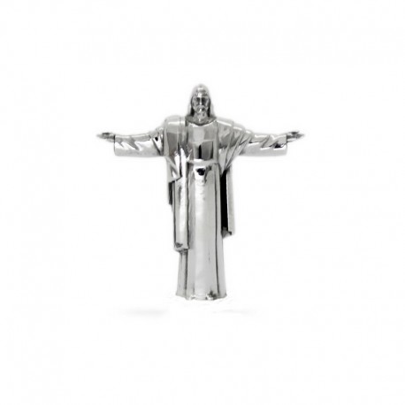 Collar Cristo Redentor en plata de ley