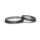 Black Silver Hammered Wedding Rings