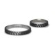 Black Silver Hammered Wedding Rings