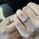 Black Silver Hammered Wedding Rings