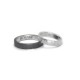 Black and White Silver Hammered Wedding Rings