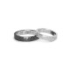 Black and White Silver Hammered Wedding Rings