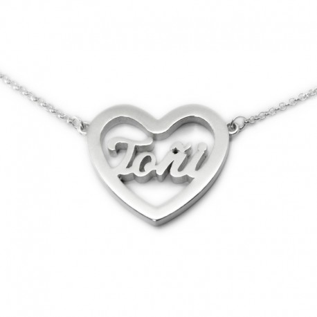 Name Necklace :: Toñi inside a heart