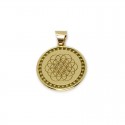 Flower of Life Necklace with 19 Circles in Gold