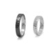 Black and White Silver Hammered Wedding Rings