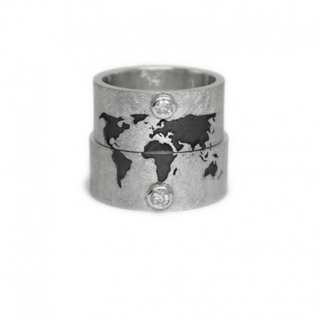 World Map Wedding Rings Buy Online Jewelry At MeriTomasa   World Map Wedding Rings 