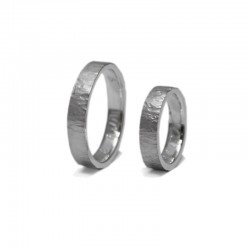 Basic Hammered Silver Wedding Rings