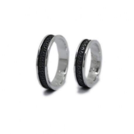 Black Silver Wedding Rings