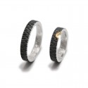 Black Hammered Wedding Rings