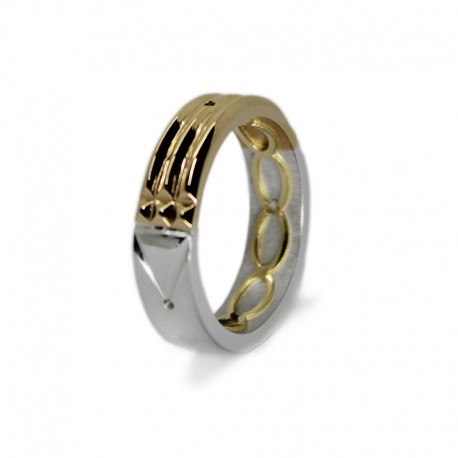 Atlantis Ring in Gold and Silver with Gold Lemniscate