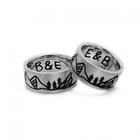 Wedding rings with Personalized Drawing