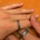 Wooden Wedding Rings with Dark Recesses