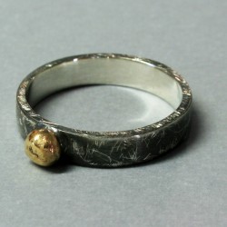 Anell Muda i Vida en plata de llei i or groc de 18kt