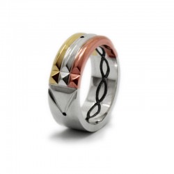 Atlantis Ring in Gold, Silver and Copper (special width: 8mm)