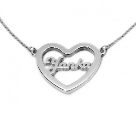 Name Necklace :: Yanka inside a heart