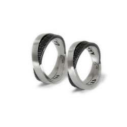 Double Bicolor Silver Wedding Rings