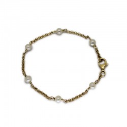 Pulsera de Perlas y Oro Amarillo