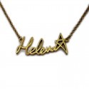 Name Necklace :: Helena with gold bath