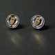 Pendientes Celtas Claddagh en plata de ley y oro amarillo de 18kt