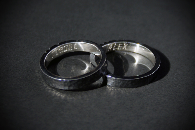 Wedding rings in sterling silver