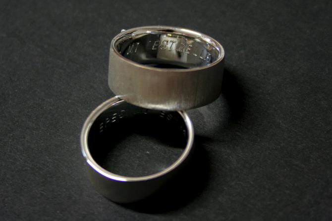 Wedding rings in sterling silver