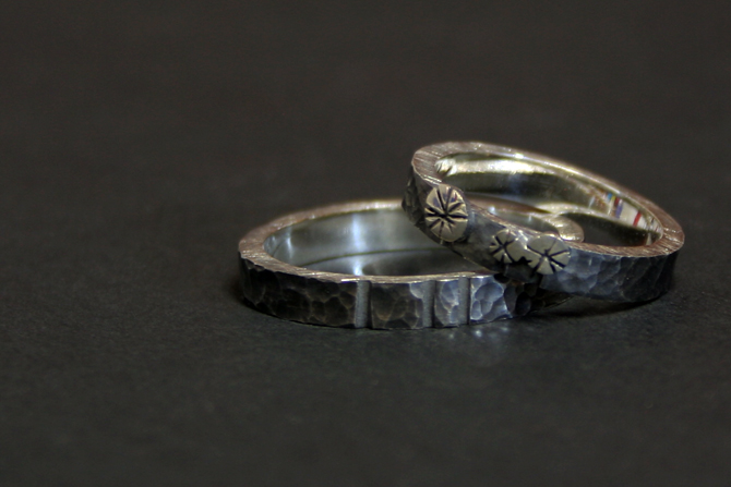 Wedding rings in sterling silver