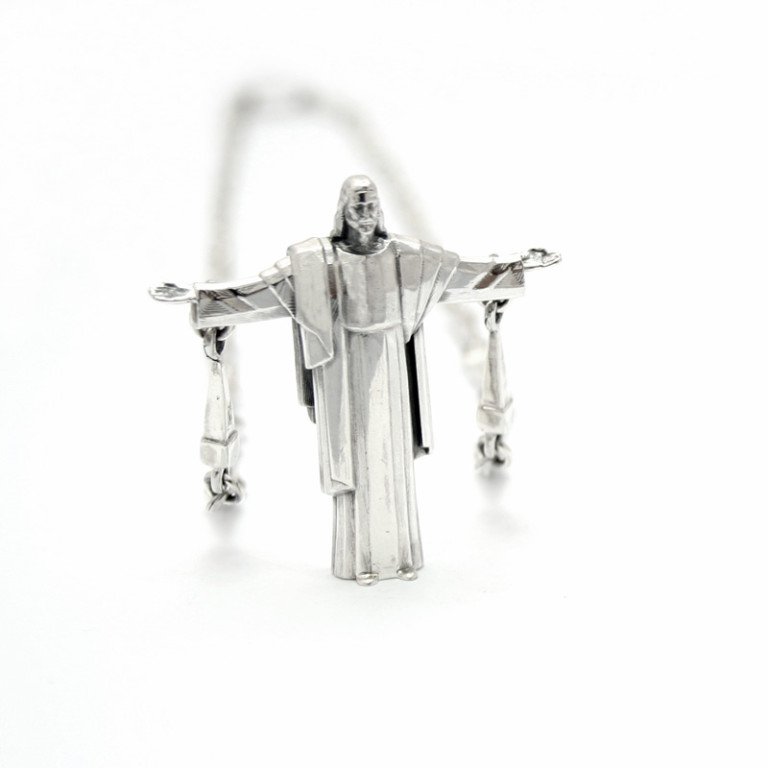 Sterling silver Christ the Redeemer pendant