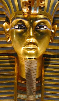 Máscara funeraria de Tutankamón en el Museo Egipcio de El Cairo