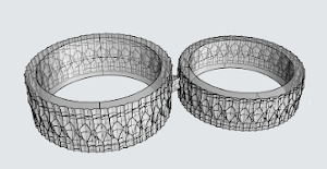 Outline of the Connection Wedding Rings in silver