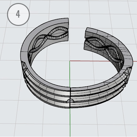 Diseño de la pulsera Atlante en La Fábrica de Tesoros de MeriTomasa